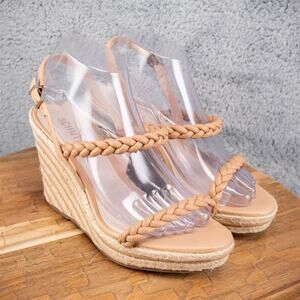 Schutz Womens Neubria Braided Wedges Espadrille Platform Shoes Size 8.5 Festival